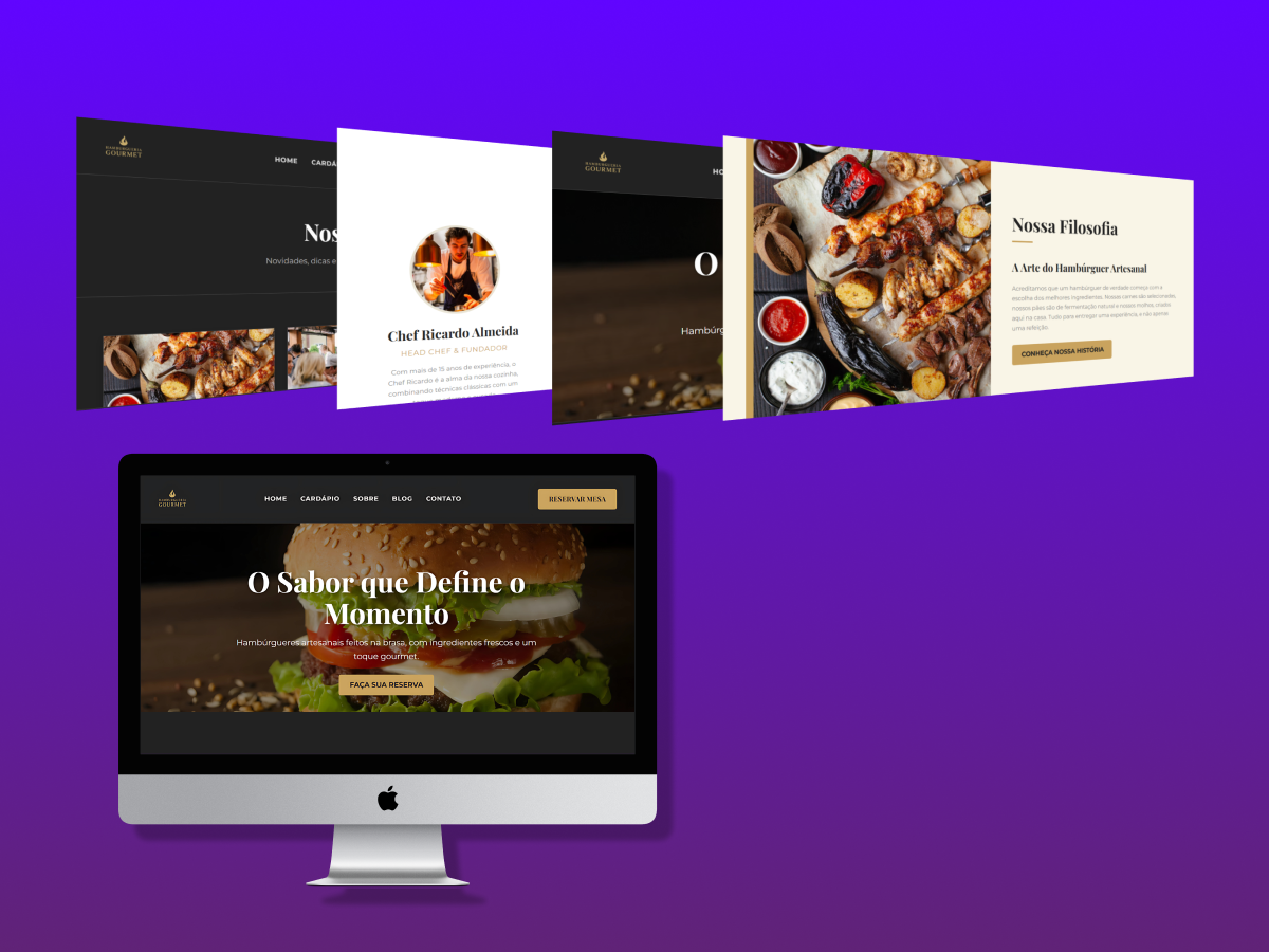 Mockup Mockup Site Hamburgueria flyer