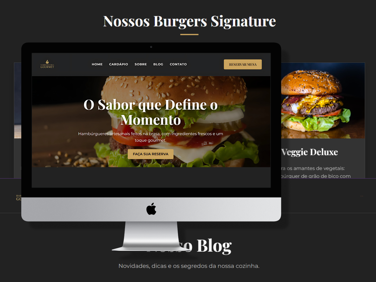 Mockup Mockup Site Hamburgueria sanduiche